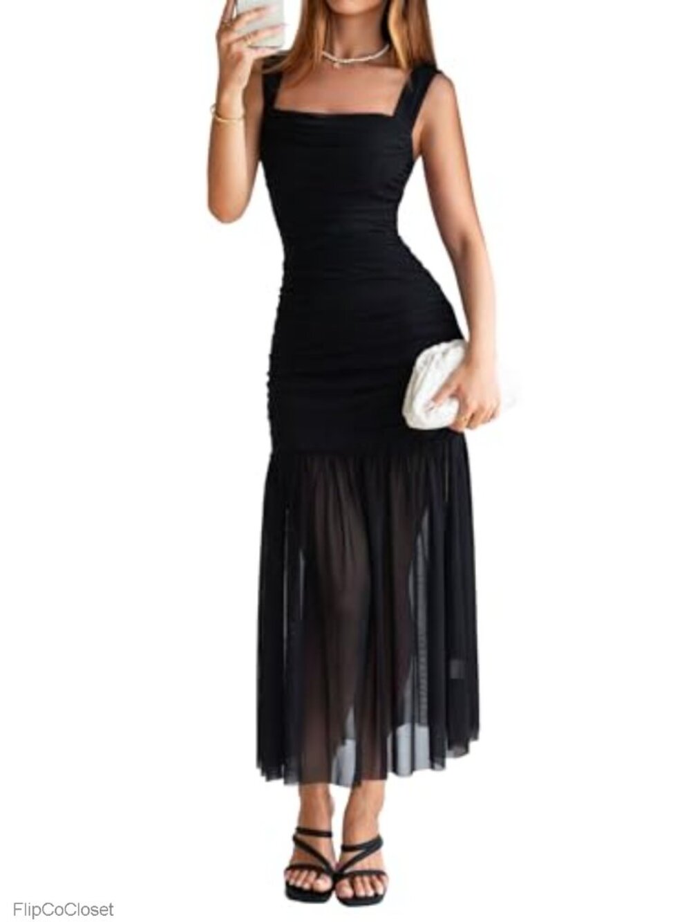 Off Shoulder Maxi Dress Ruched Floral Tulle Bodycon Wedding Guest